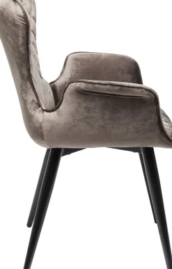 Karmstol Dream - Stol i Brun Sammet/Svarta Ben med Armstöd - KARE Design