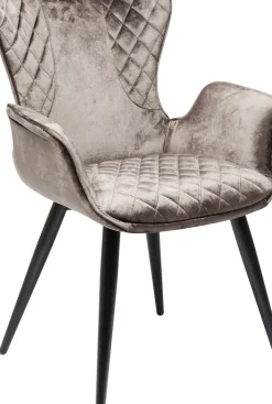 Karmstol Dream - Stol i Brun Sammet/Svarta Ben med Armstöd - KARE Design