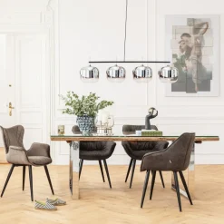 Karmstol Dream - Stol i Brun Sammet/Svarta Ben med Armstöd - KARE Design