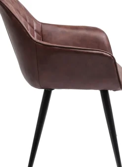 Karmstol Harry - Stol i Brunt Konstläder med Armstöd - KARE Design