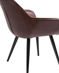 Karmstol Harry - Stol i Brunt Konstläder med Armstöd - KARE Design