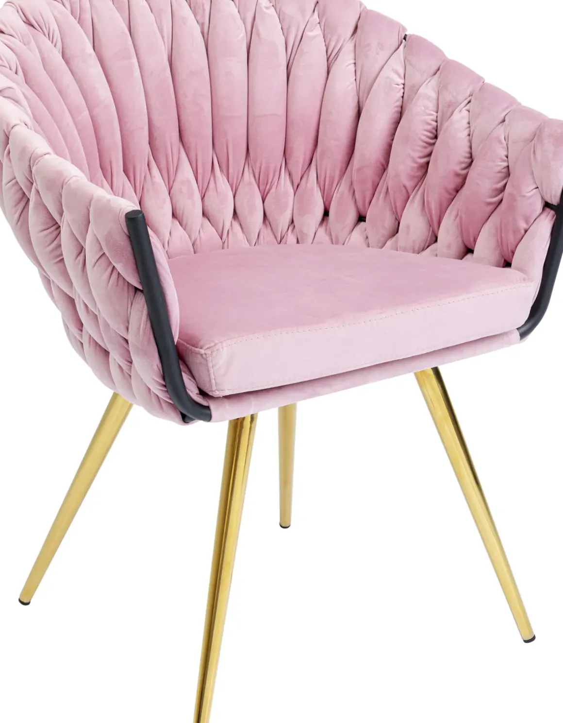 Karmstol Knot - Stol i Puderrosa Sammet, med Armstöd - KARE Design