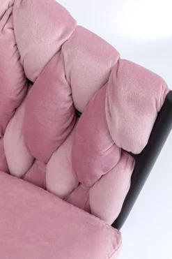 Karmstol Knot - Stol i Puderrosa Sammet, med Armstöd - KARE Design