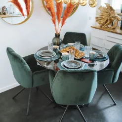 Karmstol Mila - Grön Stol med Armstöd - KARE Design