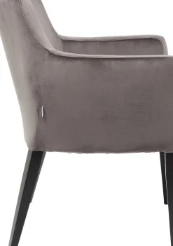 Karmstol Mode - Stol med Armstöd - Grå Sammet/Svart - KARE Design