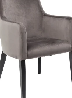 Karmstol Mode - Stol med Armstöd - Grå Sammet/Svart - KARE Design