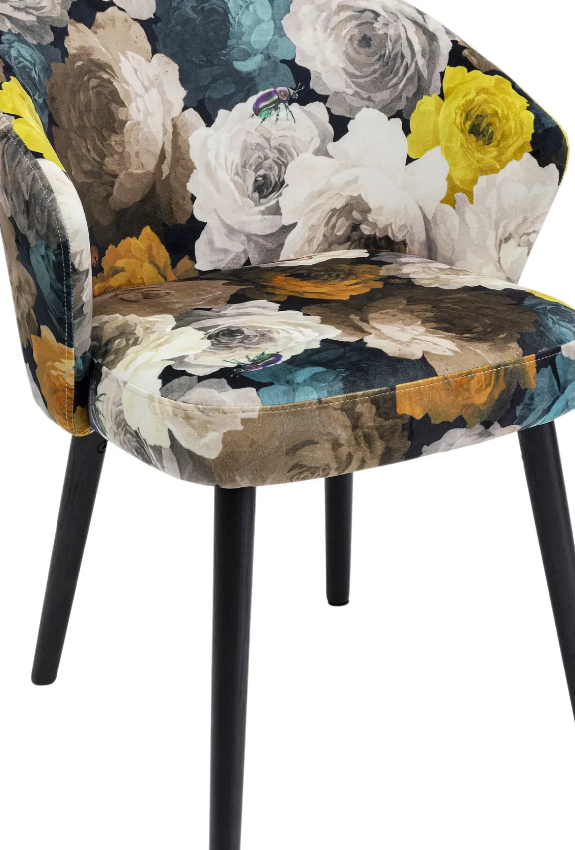 Karmstol Peony - Stol med Armstöd - Blommig Gul - KARE Design