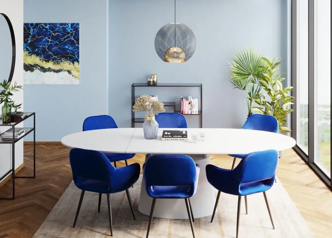 Karmstol San Fransisco - Stol med Armstöd - Blå Sammet/Svart - KARE Design