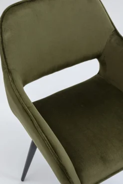 Karmstol San Fransisco - Stol med Armstöd - Mörkgrön Sammet/Svart - KARE Design