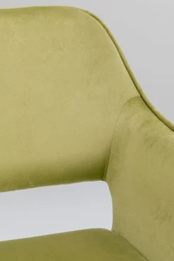 Karmstol San Fransisco - Stol med Armstöd - Ljusgrön Sammet/Svart - KARE Design