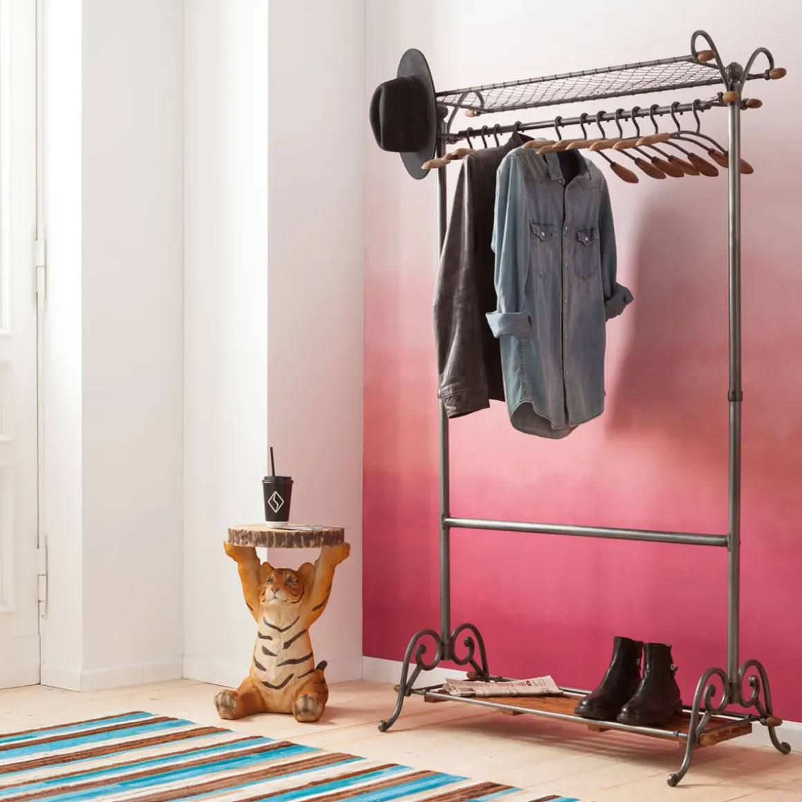 Klädhängare Cosmopolitan - 12 Galgar/Skohylla, 176x102cm - KARE Design