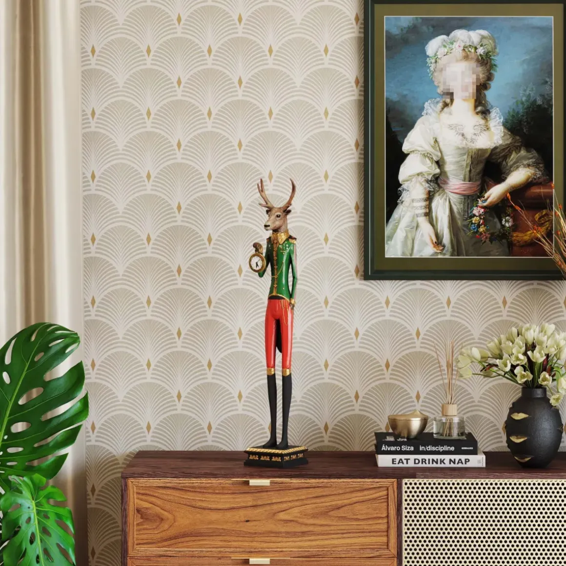 Klocka Gentleman Deer - Bordsklocka Hjort, 72cm - KARE Design