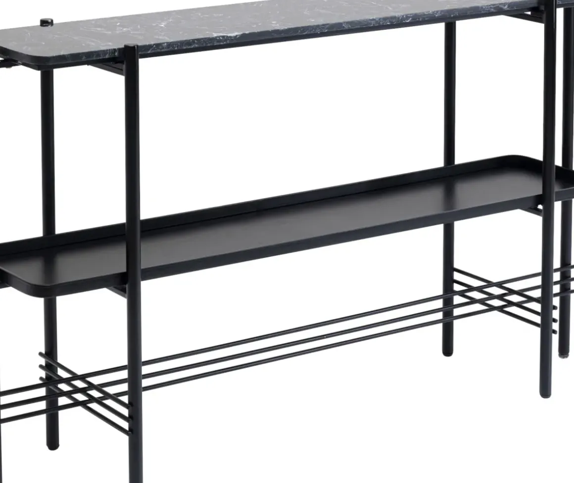 Konsolbord Bennet - Svart Stål/Marmor, 120x30cm - KARE Design