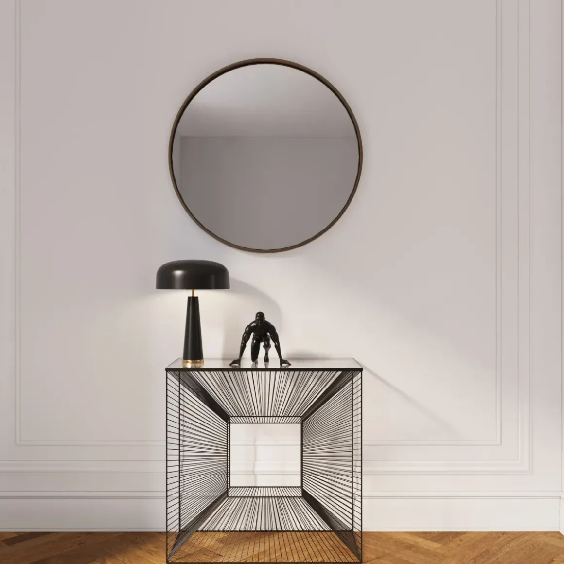 Konsolbord Dimension - Svart/Glas, 80,5x80,5cm - KARE Design