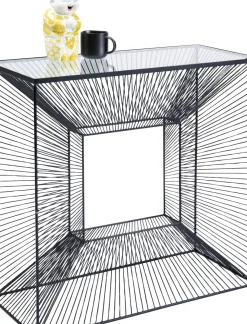 Konsolbord Dimension - Svart/Glas, 80,5x80,5cm - KARE Design