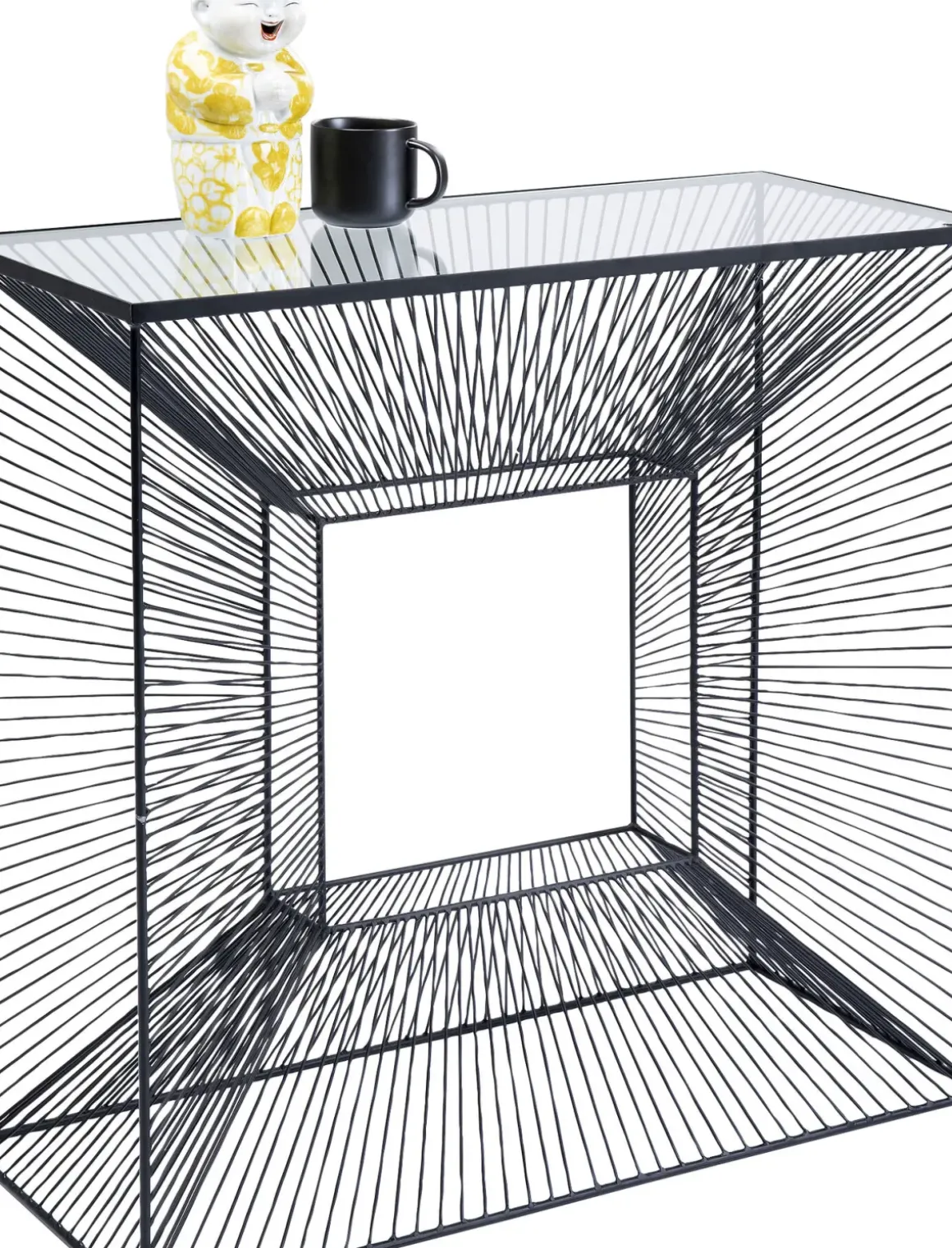 Konsolbord Dimension - Svart/Glas, 80,5x80,5cm - KARE Design