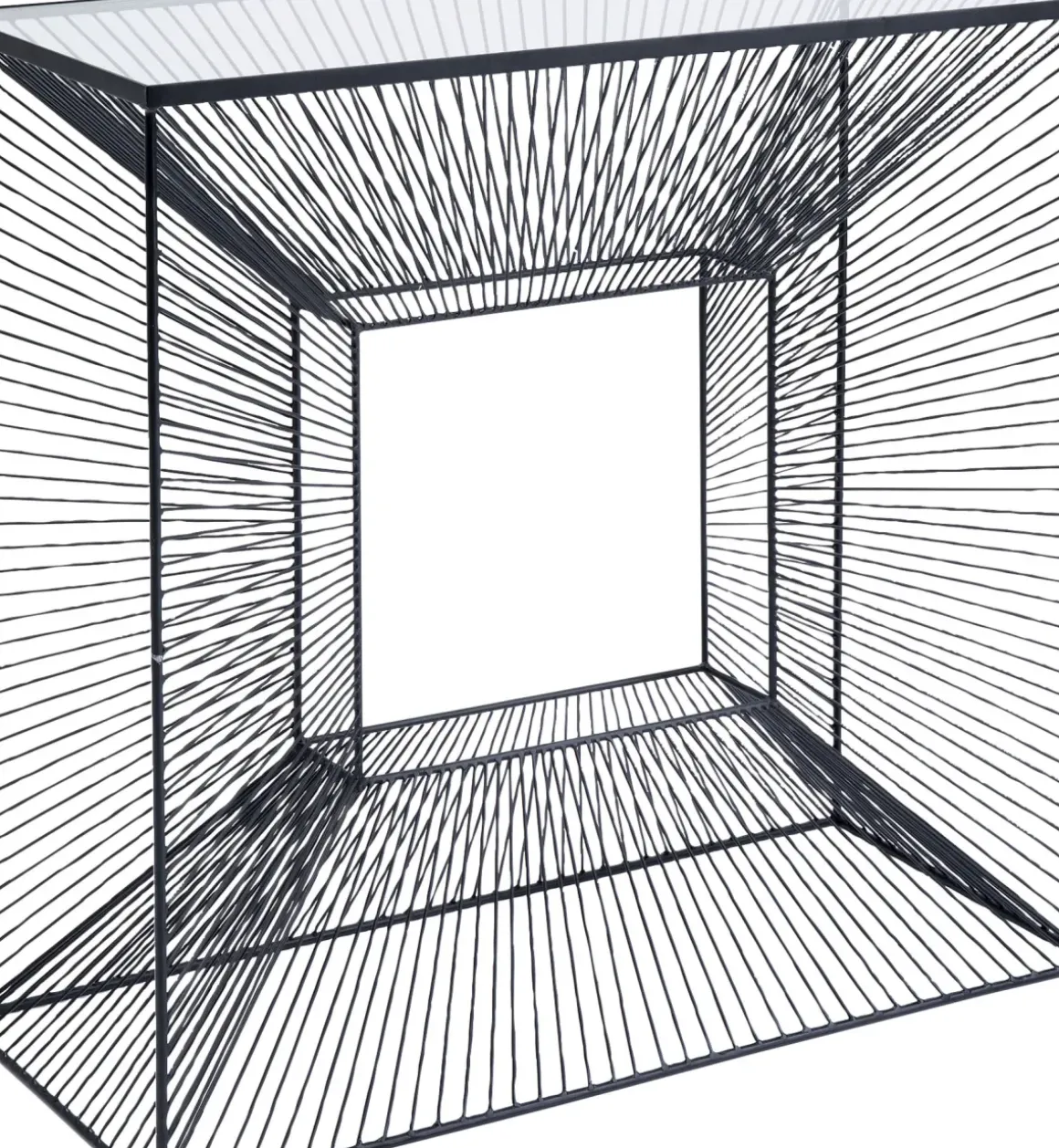 Konsolbord Dimension - Svart/Glas, 80,5x80,5cm - KARE Design