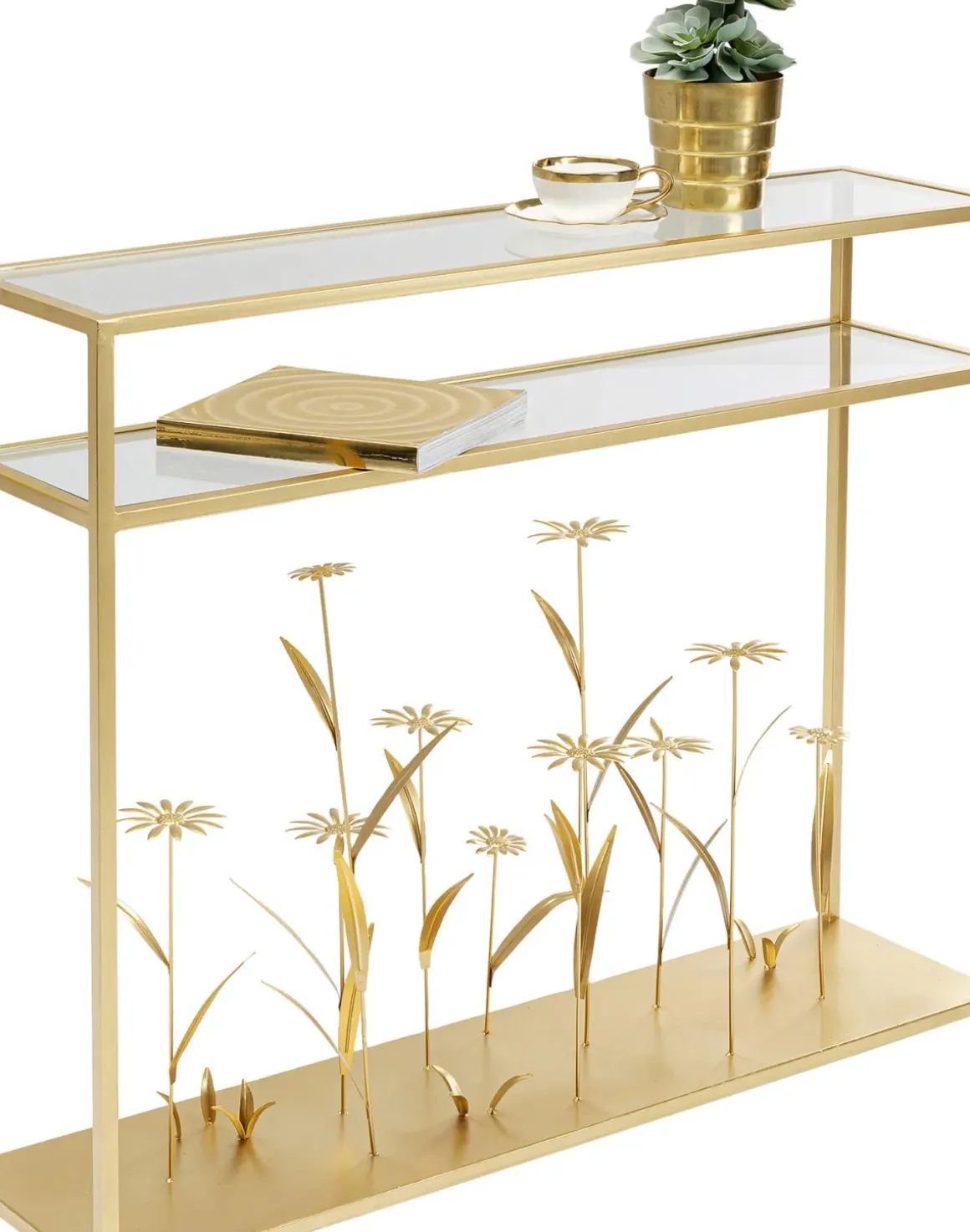 Konsolbord Flower Meadow Guld 100cm - KARE Design