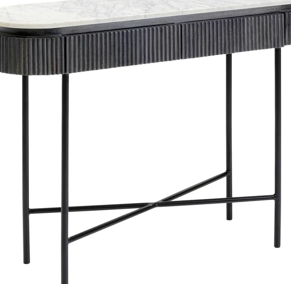 Konsolbord Glenn - Mörkgrå Trästruktur, 80x100cm - KARE Design