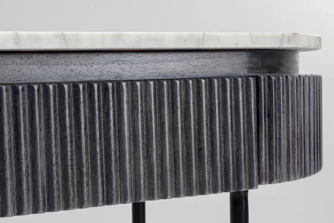 Konsolbord Glenn - Mörkgrå Trästruktur, 80x100cm - KARE Design