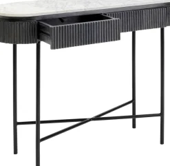 Konsolbord Glenn - Mörkgrå Trästruktur, 80x100cm - KARE Design