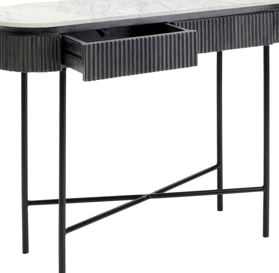 Konsolbord Glenn - Mörkgrå Trästruktur, 80x100cm - KARE Design