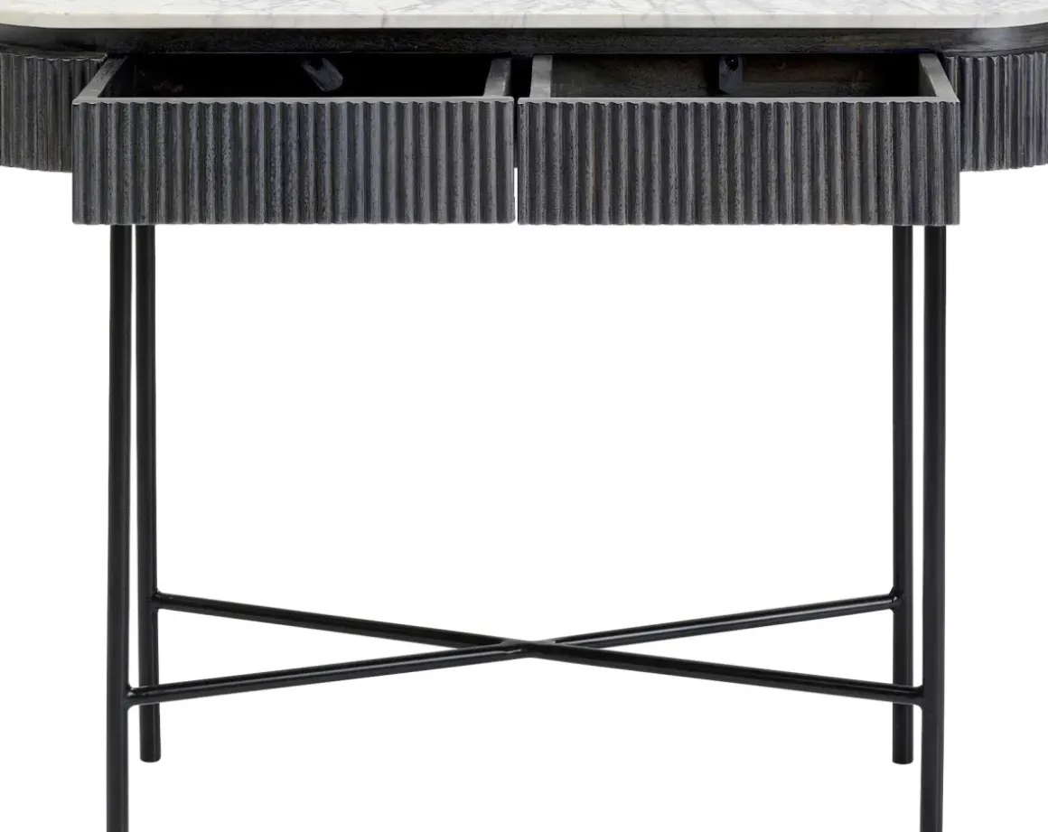 Konsolbord Glenn - Mörkgrå Trästruktur, 80x100cm - KARE Design