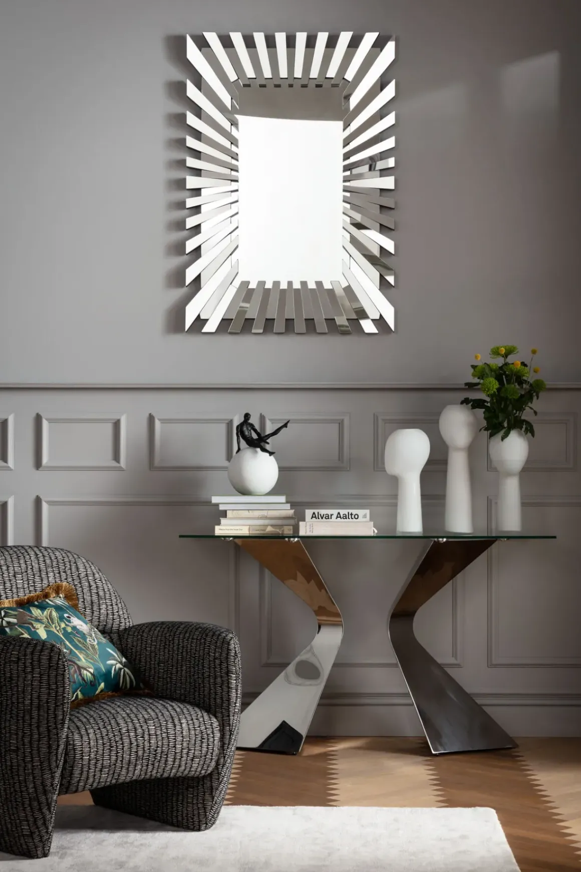 Konsolbord Gloria - Krom/Glas, 82x140cm - KARE Design