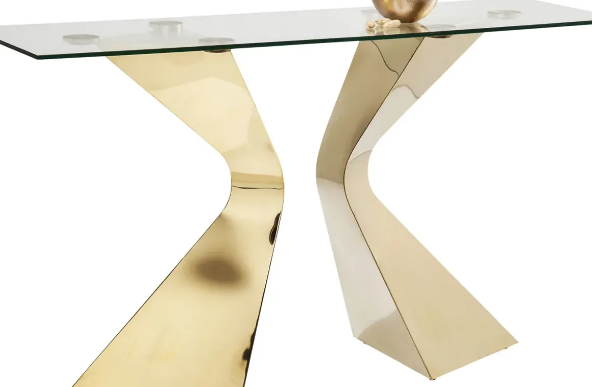 Konsolbord Gloria - Mässing/Glas, 82x140cm - KARE Design