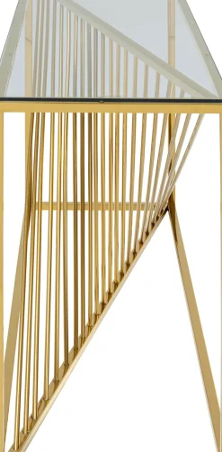 Konsolbord Laser Gold - Guld/Glas, 78x120cm - KARE Design