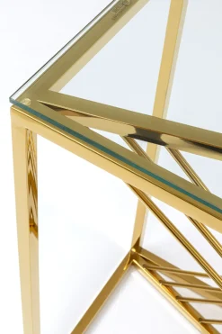 Konsolbord Laser Gold - Guld/Glas, 78x120cm - KARE Design