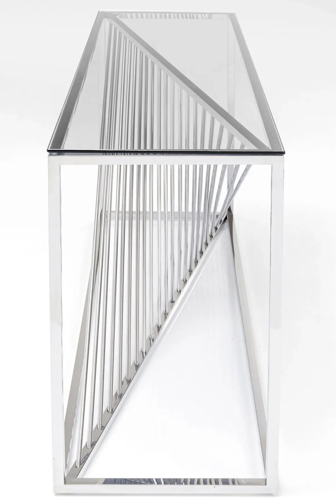 Konsolbord Laser Silver - Silver/Glas , 78x120cm - KARE Design