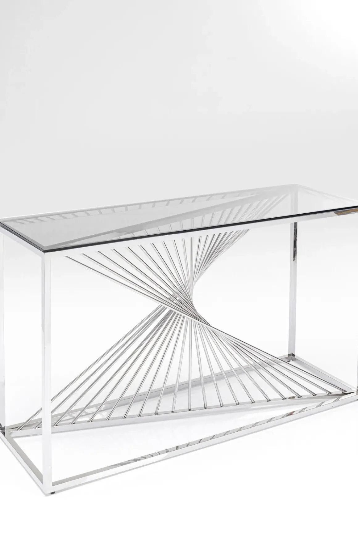 Konsolbord Laser Silver - Silver/Glas , 78x120cm - KARE Design