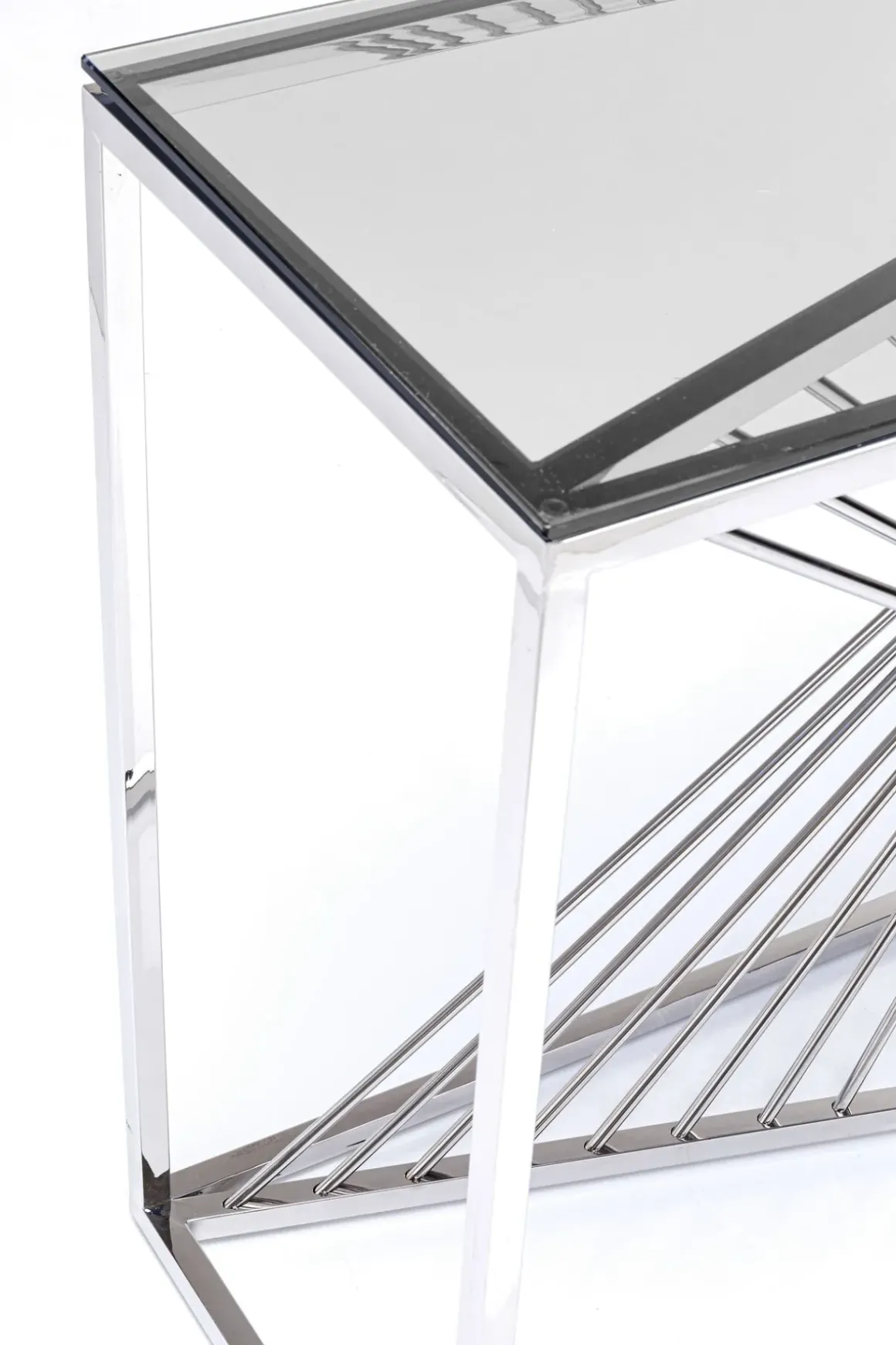 Konsolbord Laser Silver - Silver/Glas , 78x120cm - KARE Design