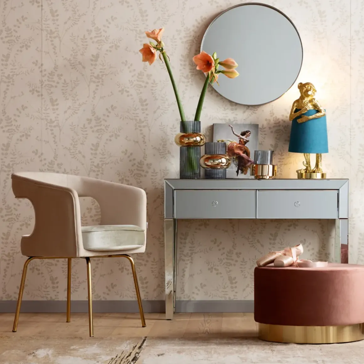 Konsolbord Luxury - Spegelglas, 78,5x100cm - KARE Design