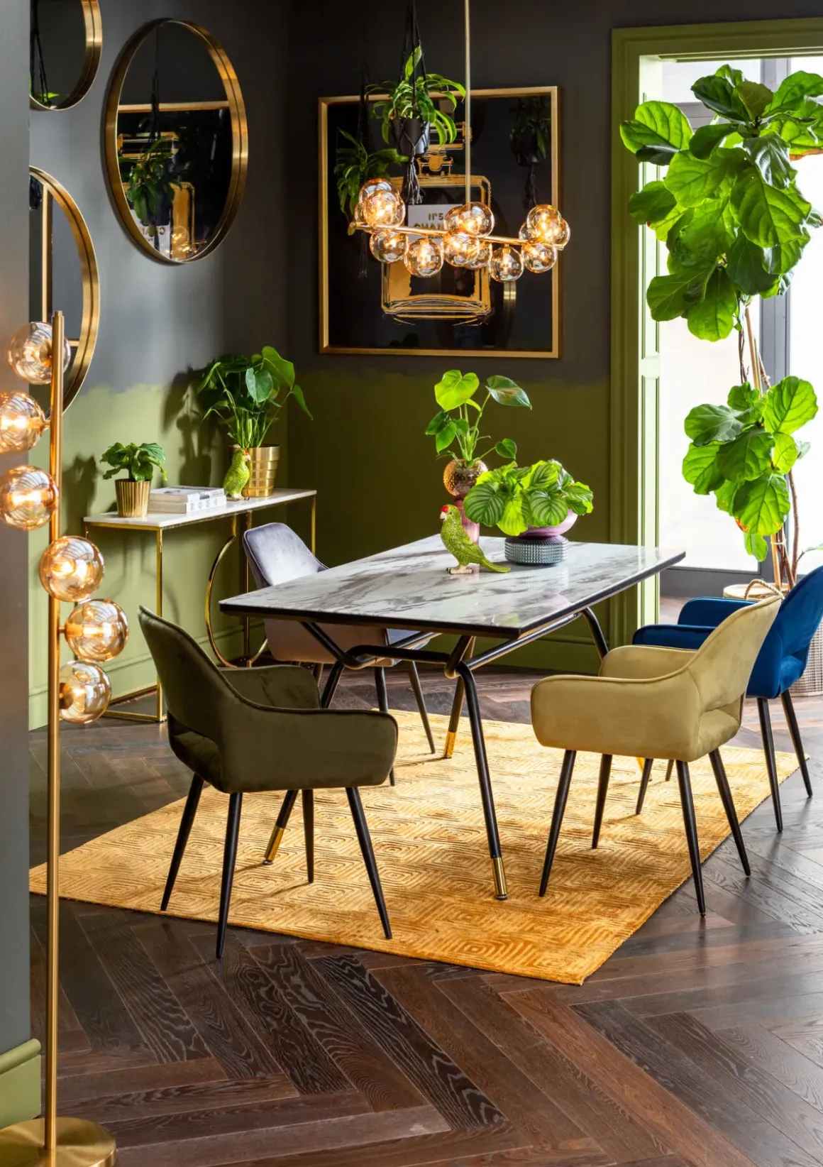 Konsolbord Miami Loft - Guld/Vit Marmor, 75x120cm - KARE Design