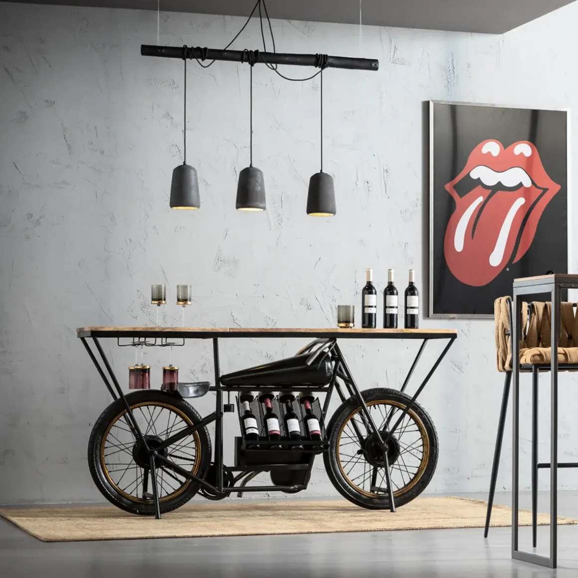 Konsolbord Motorbike - Barbord/Serveringssbord i Industristil,180 - KARE Design