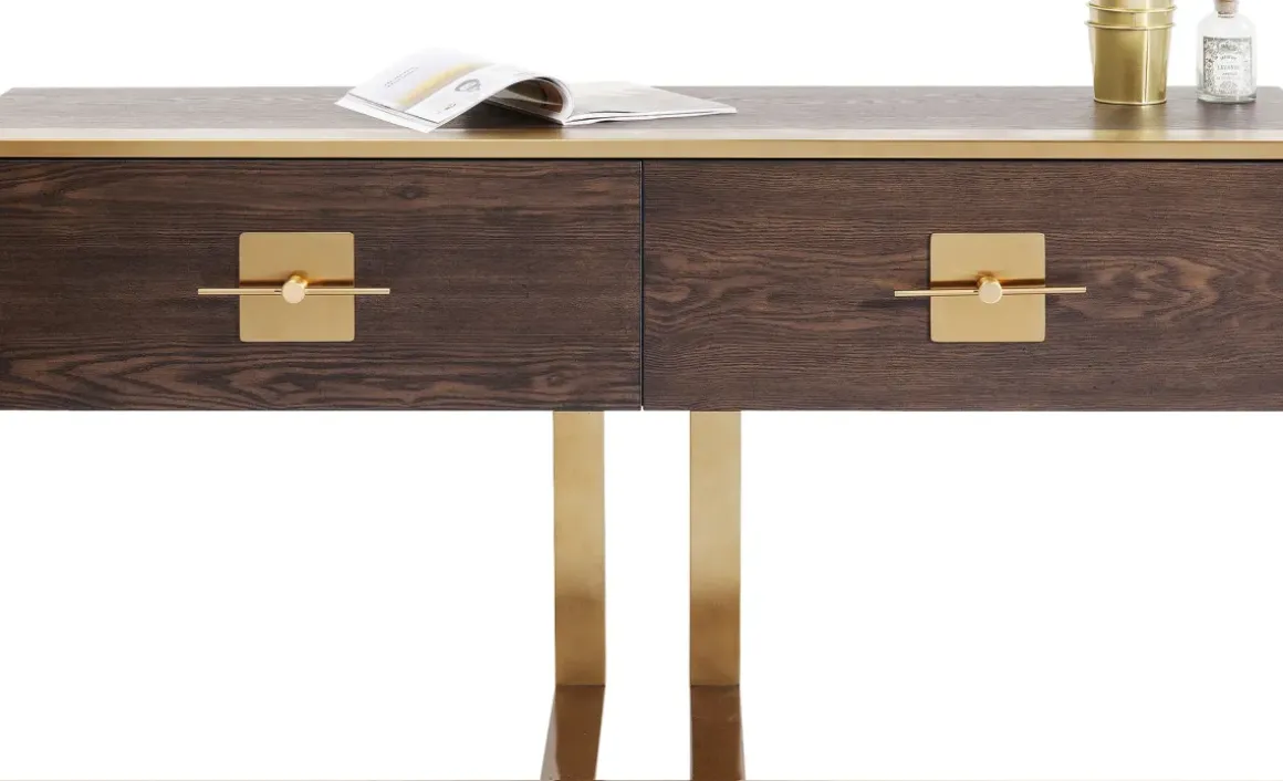 Konsolbord Osaka - Mörkt Trä/Borstad Mässing - KARE Design