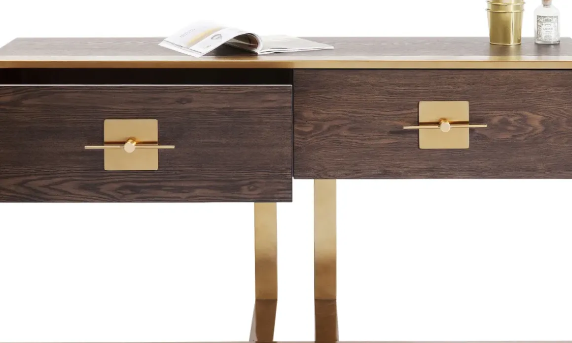 Konsolbord Osaka - Mörkt Trä/Borstad Mässing - KARE Design