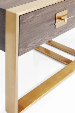 Konsolbord Osaka - Mörkt Trä/Borstad Mässing - KARE Design