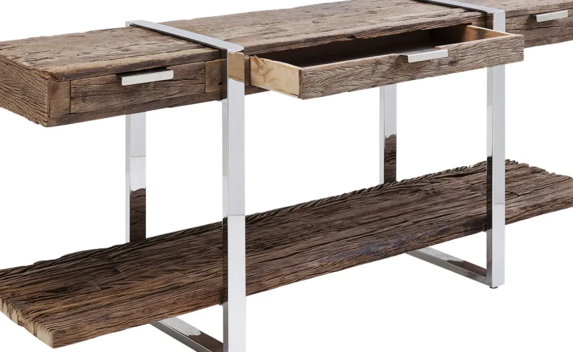 Konsolbord Rustico - Grovt Trä/Krom, 80x180cm - KARE Design