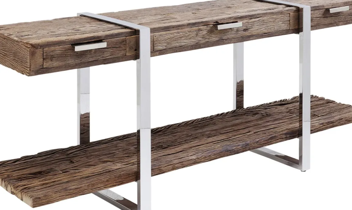 Konsolbord Rustico - Grovt Trä/Krom, 80x180cm - KARE Design