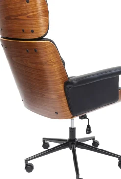 Kontorsstol Check Out - På Hjul Svart/Valnöt - KARE Design