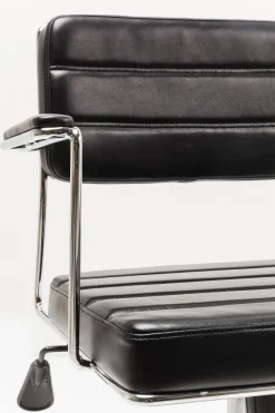 Kontorsstol Dottore - På Hjul Svart Konstläder/Krom - KARE Design