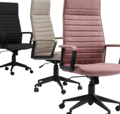 Kontorsstol Labora Hög - Snurrstol på Hjul, Grå Konstläder - KARE Design