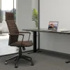 Kontorsstol Labora Hög - Snurrstol på Hjul, Brun Konstläder - KARE Design