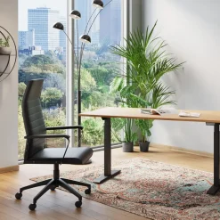 Kontorsstol Labora Hög - Snurrstol på Hjul, Svart Konstläder - KARE Design