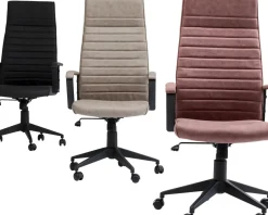Kontorsstol Labora Hög - Snurrstol på Hjul, Svart Konstläder - KARE Design