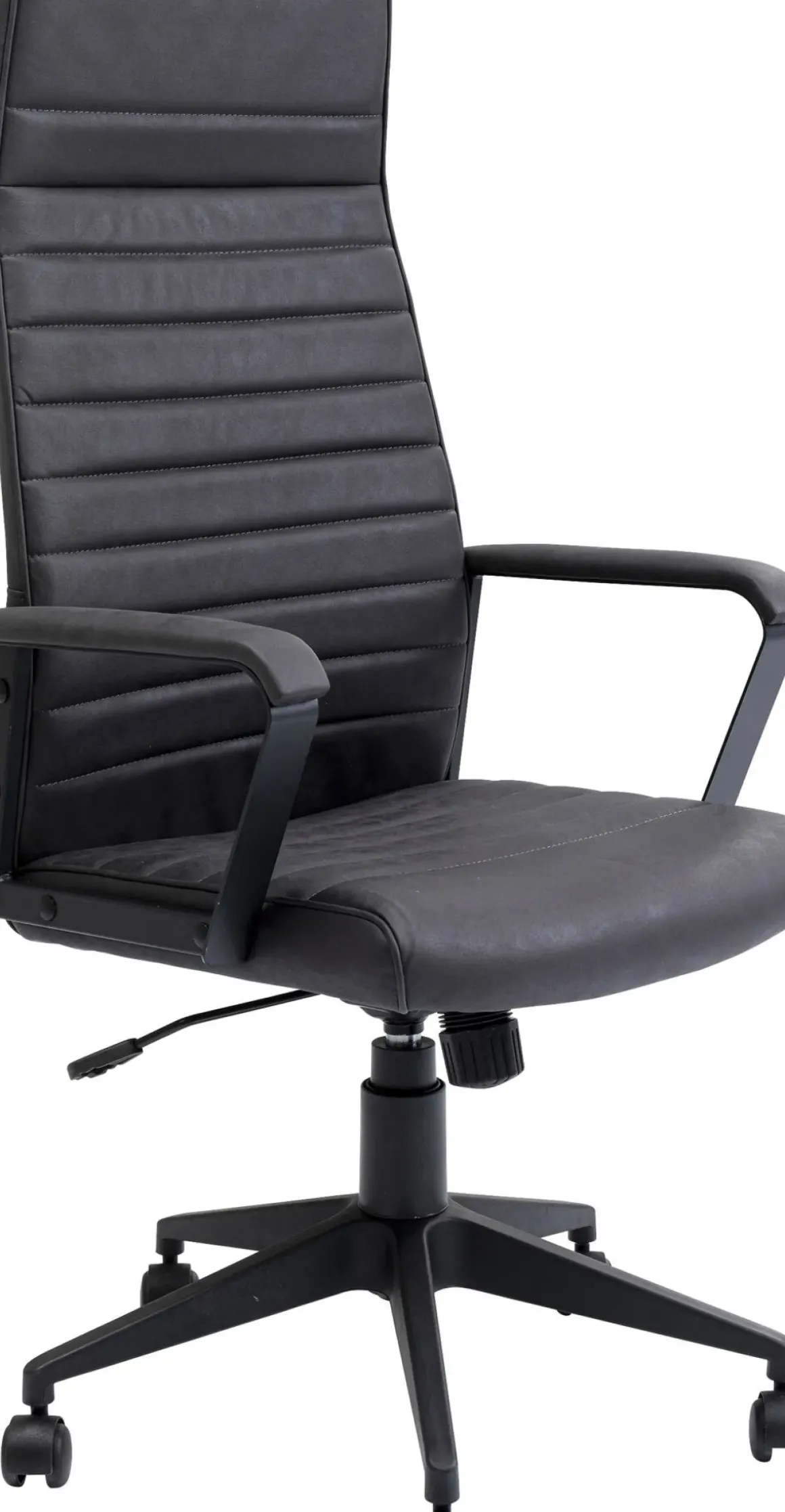 Kontorsstol Labora Hög - Snurrstol på Hjul, Svart Konstläder - KARE Design