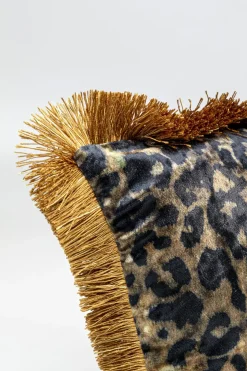 Kudde Leo med frans - Leopardmönster, 45x45cm - KARE Design